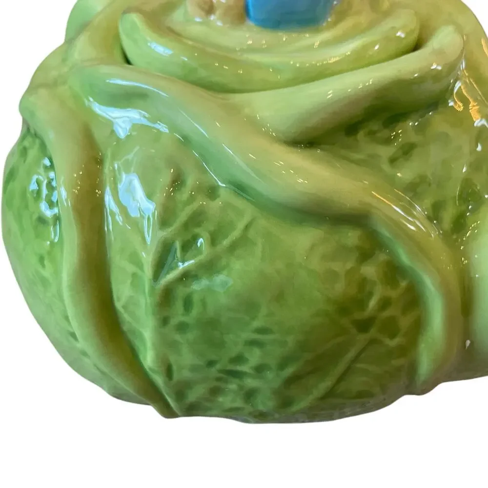 Beatrix Potter Peter Rabbit Easter Cabbage Shaped Teapot Bunny Lid Embossed New - Picture 11 of 16